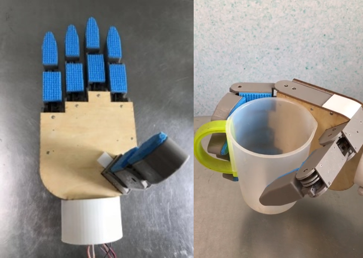 Coupled and Self-Adaptive Prosthetic Hand